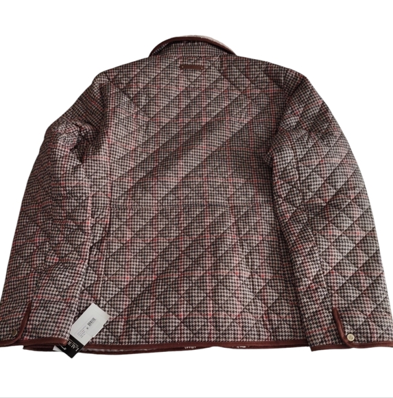 NWT Lauren Ralph Lauren XXL Box Houndstooth Snap Button Quilted Jacket - Picture 2 of 16